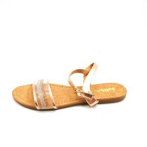Jolly Mix Womans Erar Ankle Strap Sandal Rose Gold Open Toe and Heel Sz 10 M NEW